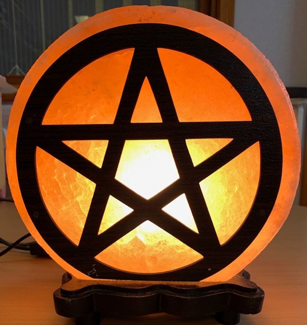 Pentagram Design Salt Lamp