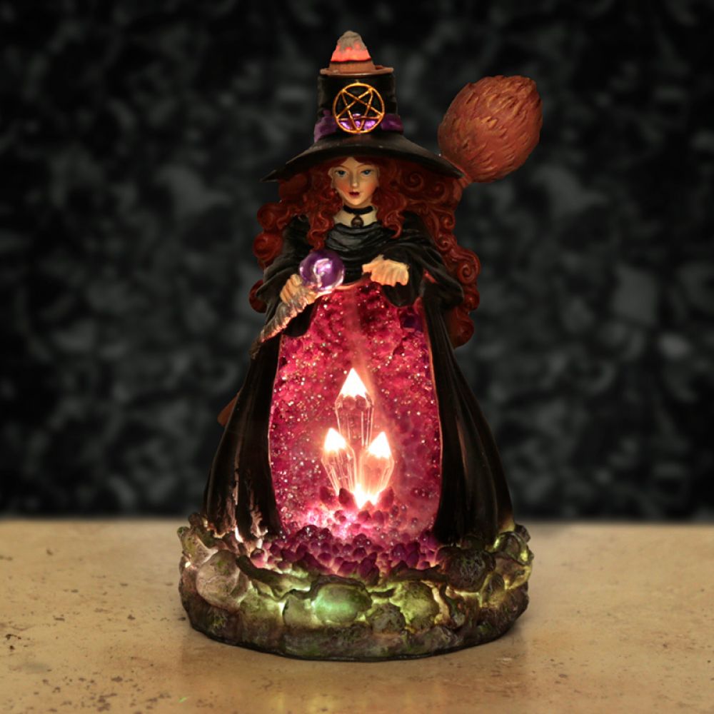 Witches LED Crystal Cave Backflow Incense Burner