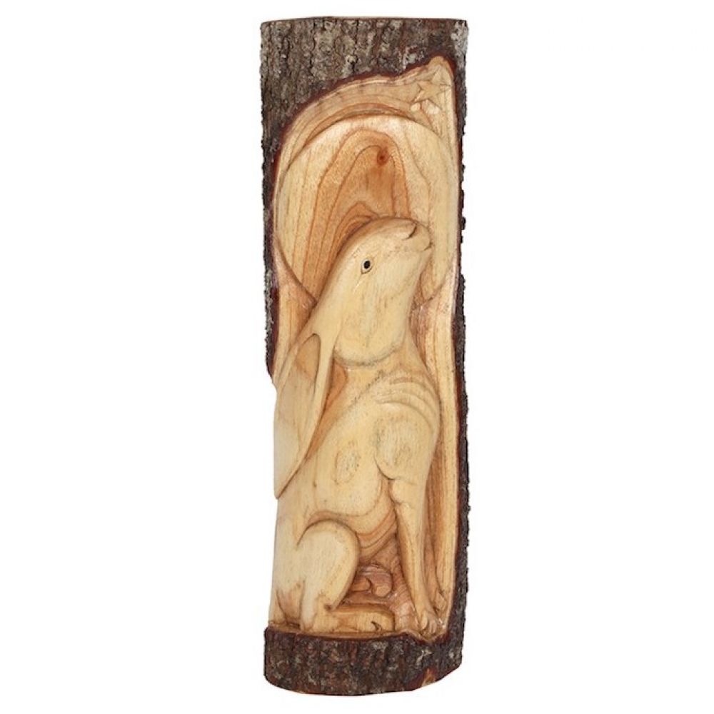 50cm Gazing Hare Wood Carving