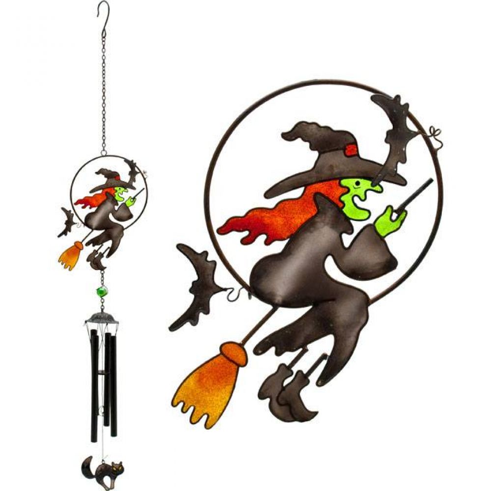 Witch on a Broomstick Windchime